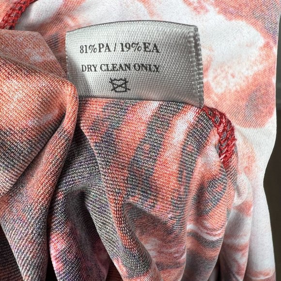 Preen By Thornton Bregazzi 3/4 Sleeve Patterned Bodycon Dress Red Black Size XS - Picture 14 of 14